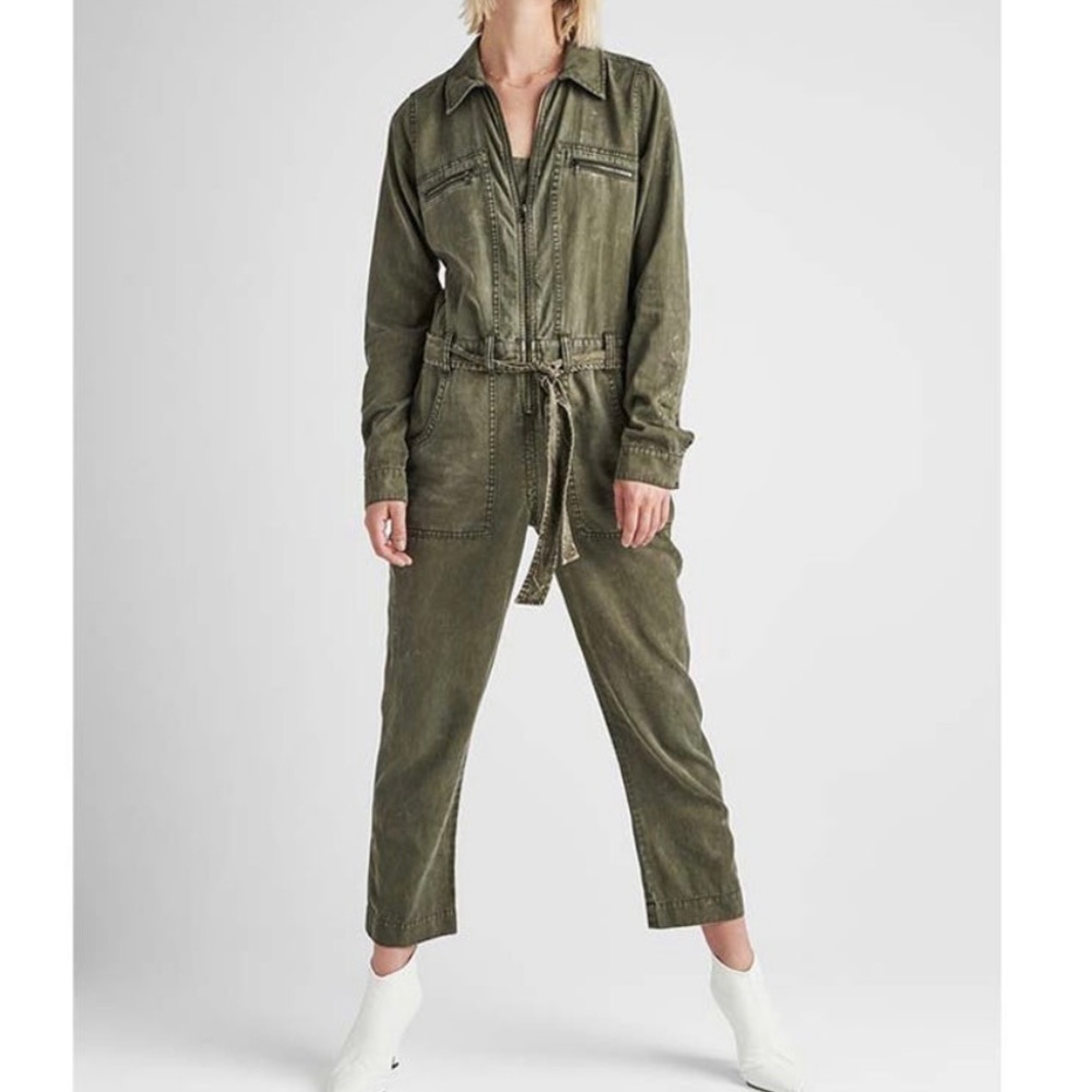 Hudson Twill Jumpsuit olive green size large